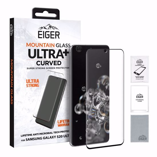 Picture of Eiger Eiger Mountain Glass Ultra+ 3D Screen Protector for Samsung Galaxy S20 Ultra in Clear / Black